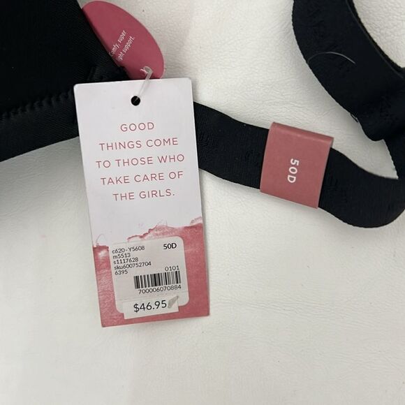 Cacique Bra 50D Black Boost Plunge So Light Adjustable Straps Modern Collection - Picture 6 of 6